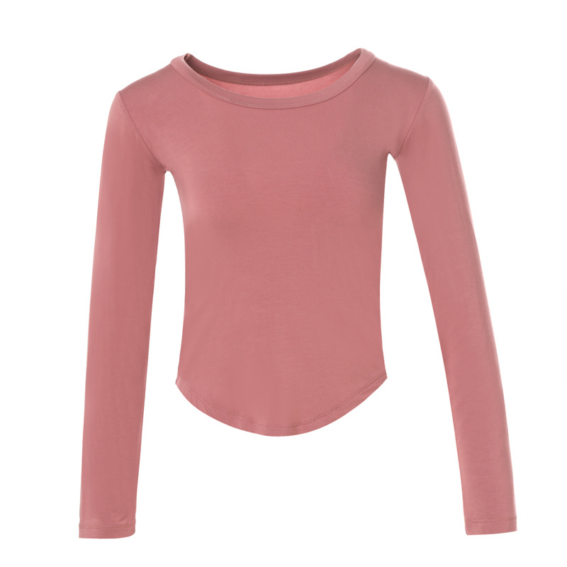 Moterų šiuolaikinio šokio topas – ilgomis rankovėmis, siauras kirpimas, modalinis audinys 95%