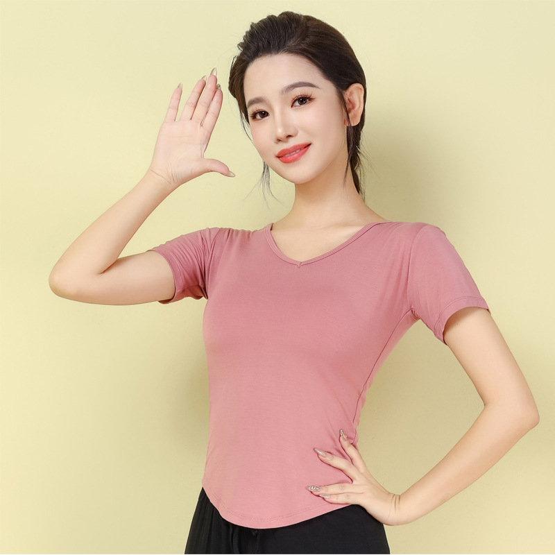 Moterų šiuolaikinio šokio topas – ilgomis rankovėmis, siauras kirpimas, modalinis audinys 95%