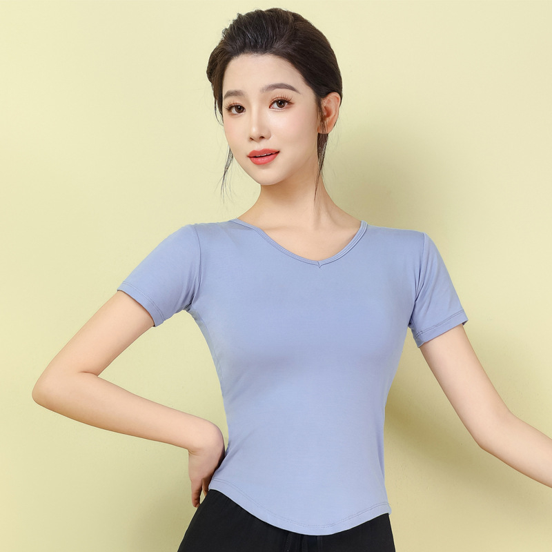 Moterų šiuolaikinio šokio topas – ilgomis rankovėmis, siauras kirpimas, modalinis audinys 95%