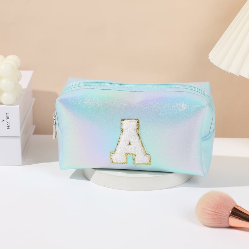 PU siuvinėta kosmetinė su didele talpa, nešiojama kelioninė kosmetinė moterims