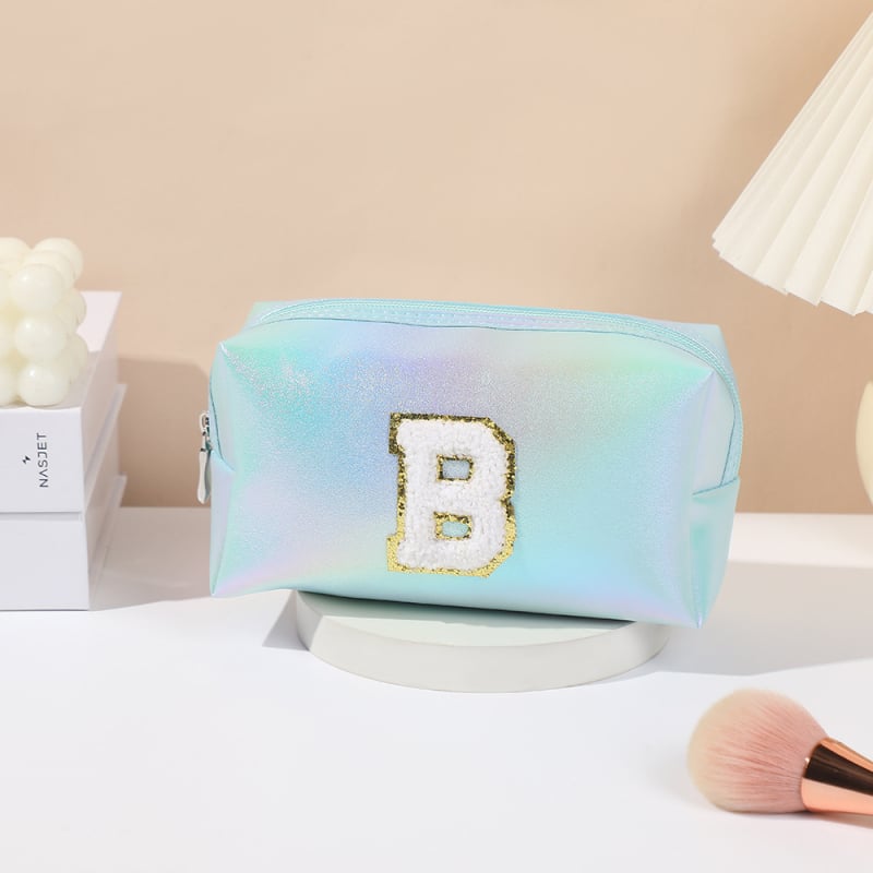 PU siuvinėta kosmetinė su didele talpa, nešiojama kelioninė kosmetinė moterims