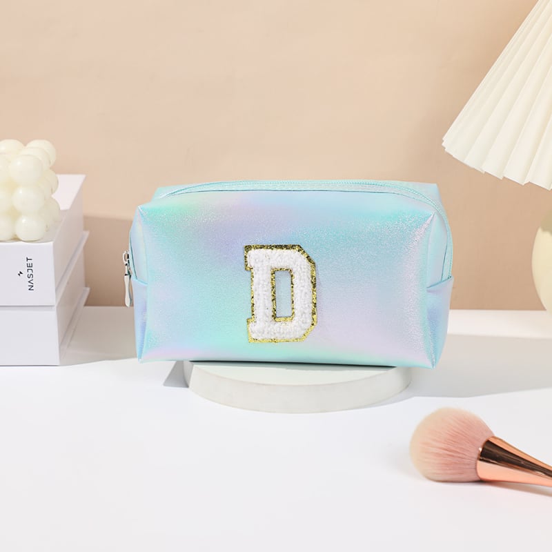 PU siuvinėta kosmetinė su didele talpa, nešiojama kelioninė kosmetinė moterims