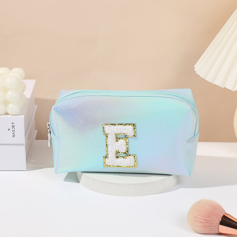 PU siuvinėta kosmetinė su didele talpa, nešiojama kelioninė kosmetinė moterims