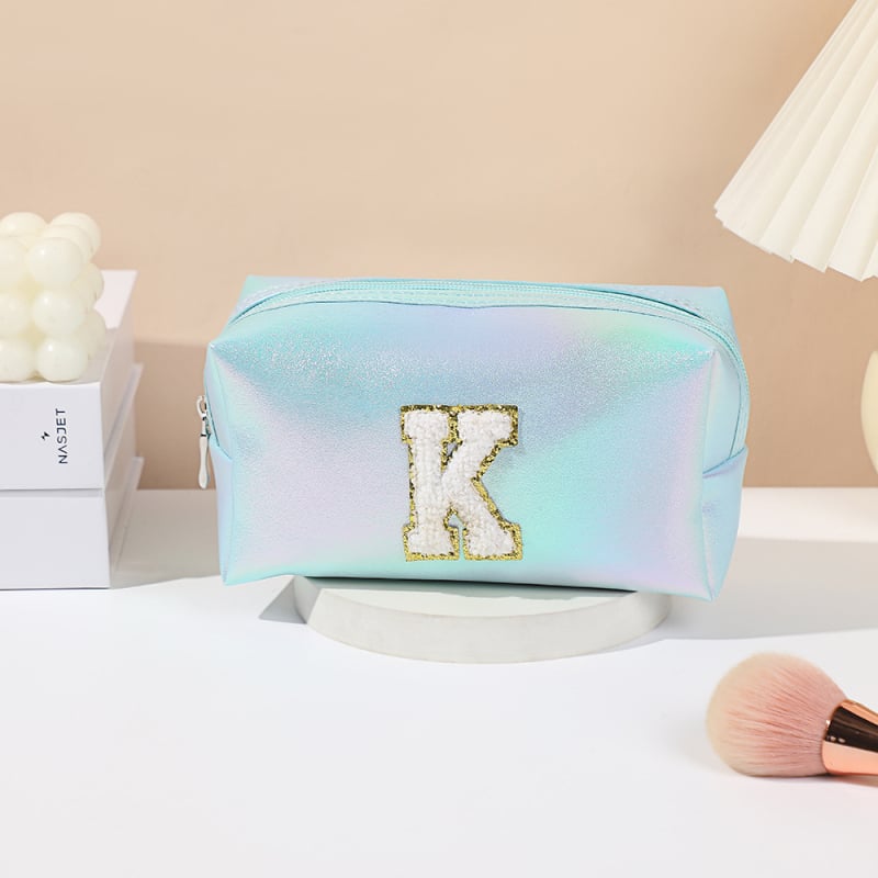 PU siuvinėta kosmetinė su didele talpa, nešiojama kelioninė kosmetinė moterims