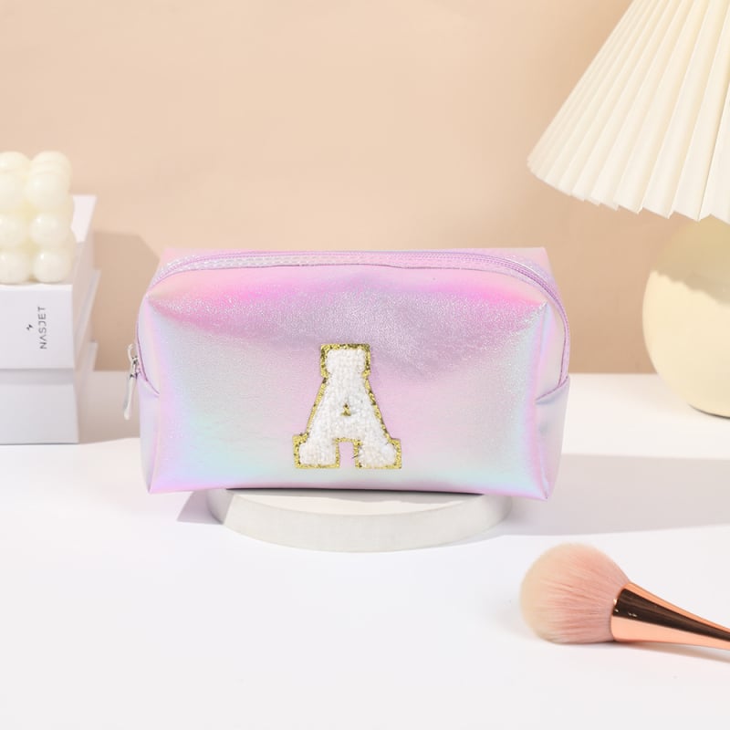 PU siuvinėta kosmetinė su didele talpa, nešiojama kelioninė kosmetinė moterims