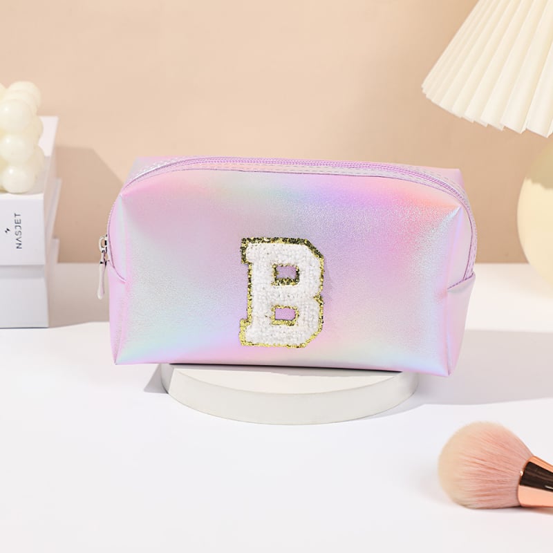 PU siuvinėta kosmetinė su didele talpa, nešiojama kelioninė kosmetinė moterims