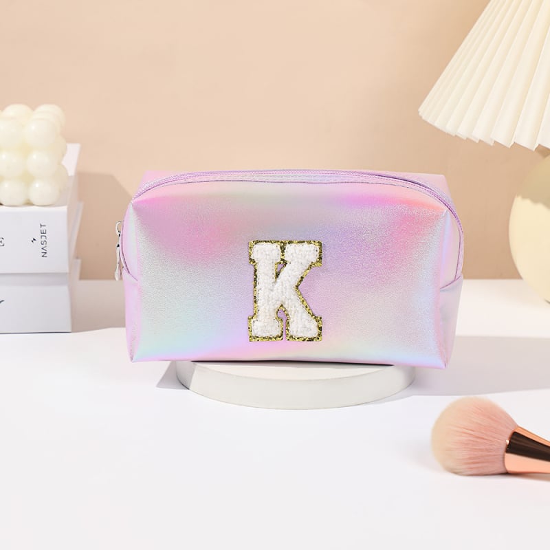 PU siuvinėta kosmetinė su didele talpa, nešiojama kelioninė kosmetinė moterims