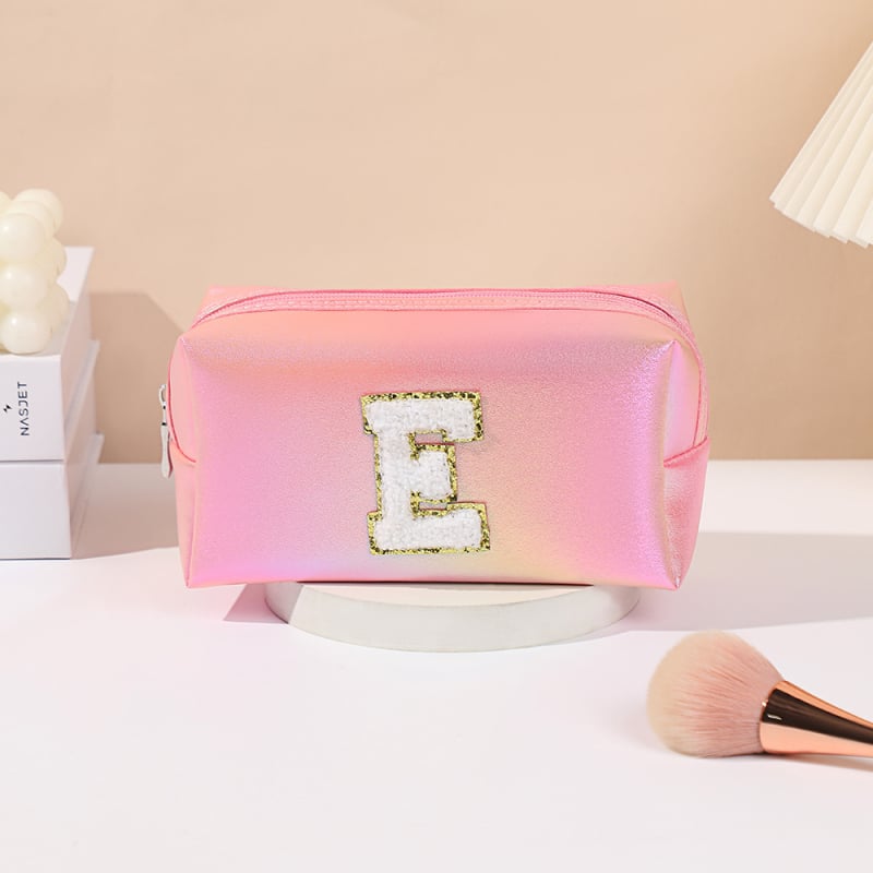 PU siuvinėta kosmetinė su didele talpa, nešiojama kelioninė kosmetinė moterims