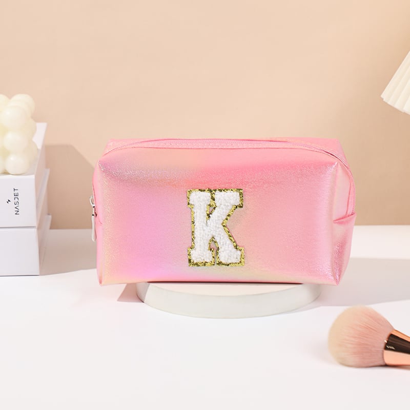 PU siuvinėta kosmetinė su didele talpa, nešiojama kelioninė kosmetinė moterims