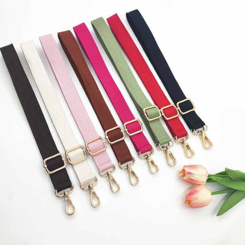 Nova 2,5 cm pamučna uska naramenica, jednobojna tkanina, podesiva duga crossbody naramenica za žensku torbu – zamjenski remen