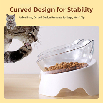 Luu kujuline kahekordne kauss lemmikloomadele, automaatne joomine ja toitumine, kaela kaitse, kaldu suu, plastik kauss