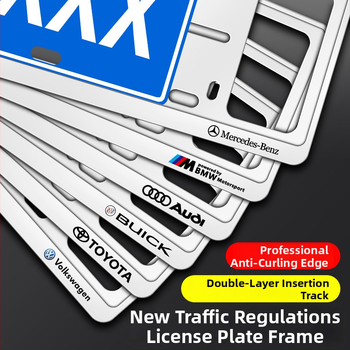 Ramă pentru plăcuța de înmatriculare din aliaj de aluminiu, personalizare logo (100+ opțiuni), compatibilă cu peste 100 de modele de mașini, procesare și personalizare disponibile