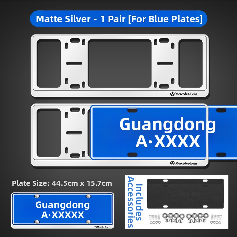 Ramă pentru plăcuța de înmatriculare din aliaj de aluminiu, personalizare logo (100+ opțiuni), compatibilă cu peste 100 de modele de mașini, procesare și personalizare disponibile