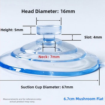 PVC siurbiamas kabliukas automobilio numerio plokštei su grybo galvute, skaidrus, kelių eilių kabliukų dizainas, maksimali apkrova 0–1 kg