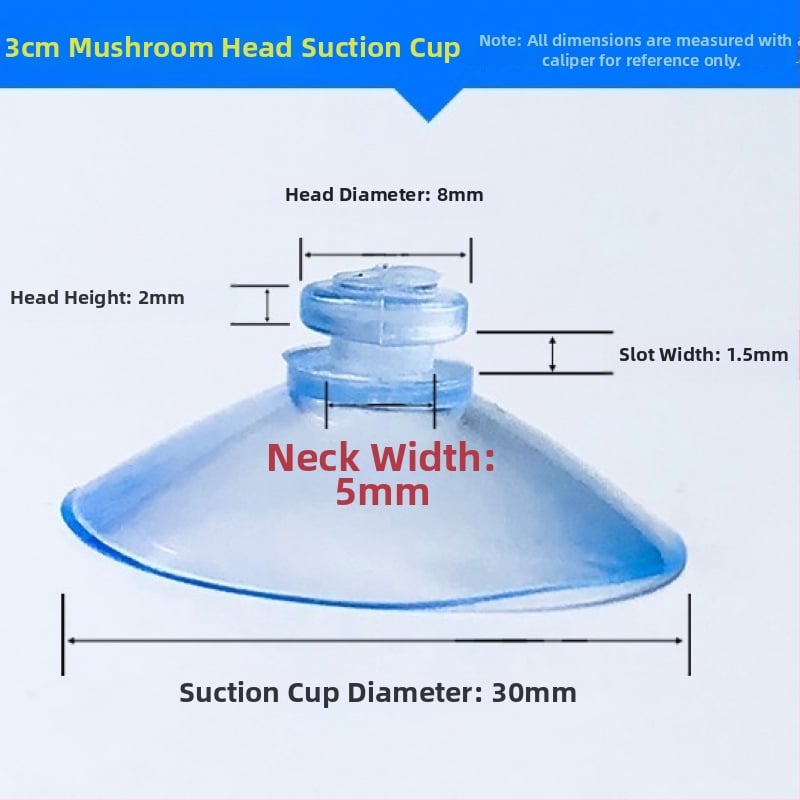 PVC siurbiamas kabliukas automobilio numerio plokštei su grybo galvute, skaidrus, kelių eilių kabliukų dizainas, maksimali apkrova 0–1 kg