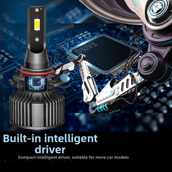 LED automobilio žibintas A8, 12V, aliuminio lydinys, CSP3570 čipas, 50W porai