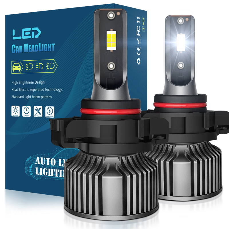 LED automobilio žibintas A8, 12V, aliuminio lydinys, CSP3570 čipas, 50W porai
