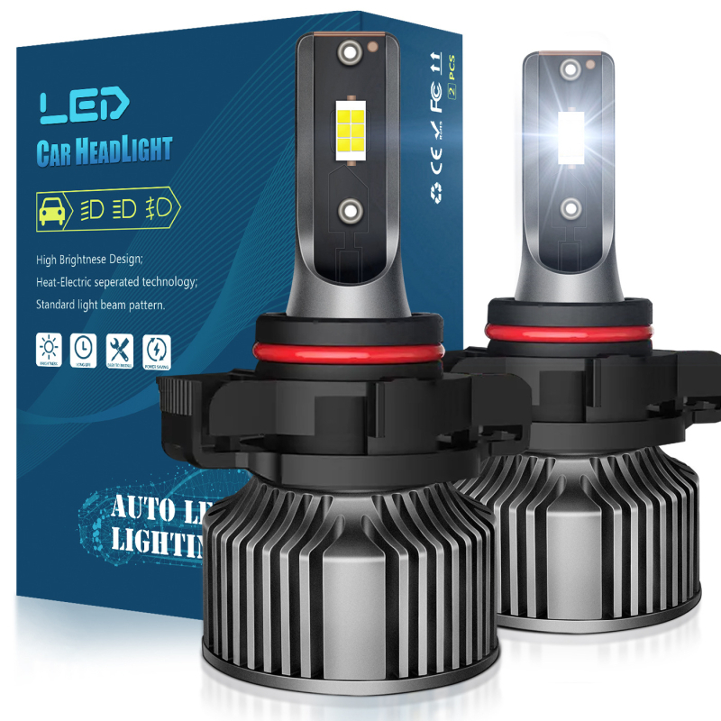 LED automobilio žibintas A8, 12V, aliuminio lydinys, CSP3570 čipas, 50W porai
