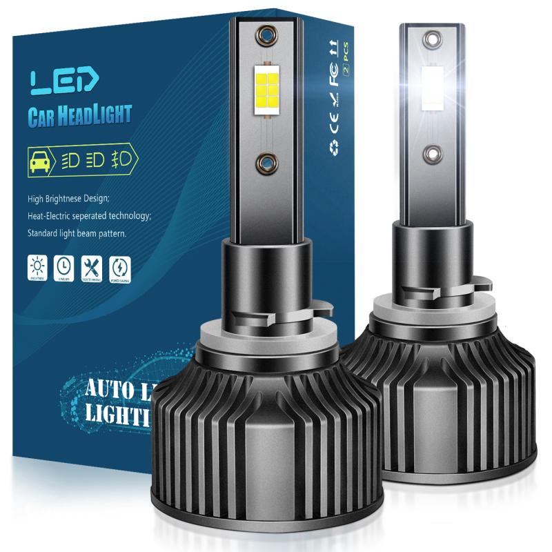 LED automobilio žibintas A8, 12V, aliuminio lydinys, CSP3570 čipas, 50W porai