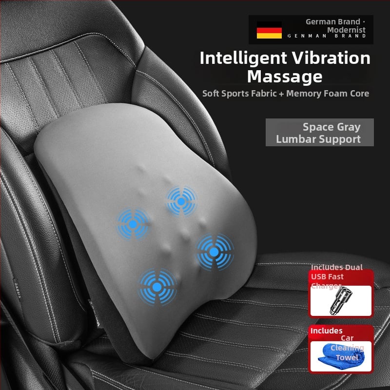 Modernist Automobilio juosmens masažo atrama su atminties putomis, medvilnė, minimalistinis stilius, universalus visoms transporto priemonėms