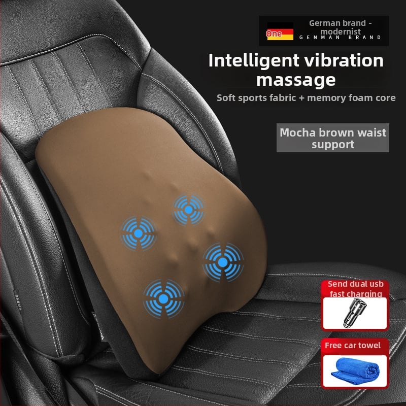 Modernist Automobilio juosmens masažo atrama su atminties putomis, medvilnė, minimalistinis stilius, universalus visoms transporto priemonėms
