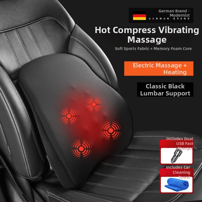 Modernist Automobilio juosmens masažo atrama su atminties putomis, medvilnė, minimalistinis stilius, universalus visoms transporto priemonėms