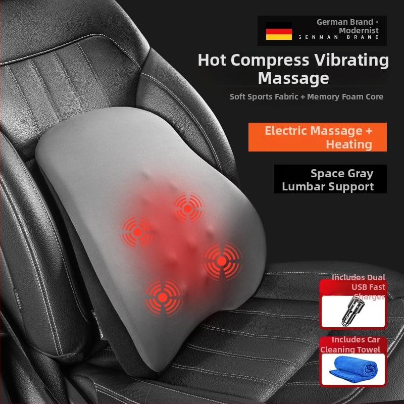 Modernist Automobilio juosmens masažo atrama su atminties putomis, medvilnė, minimalistinis stilius, universalus visoms transporto priemonėms