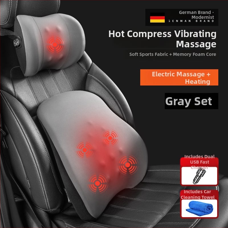 Modernist Automobilio juosmens masažo atrama su atminties putomis, medvilnė, minimalistinis stilius, universalus visoms transporto priemonėms