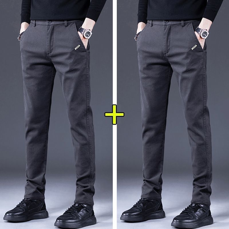 Vyriškos kelnes verslo-kasdieniams stiliui su fliso pamušalu, tiesinis kirpimas, poliesteris, vidinis juosmens aukštis, užtrauktukas
