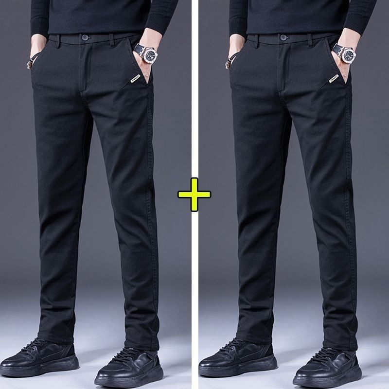 Vyriškos kelnes verslo-kasdieniams stiliui su fliso pamušalu, tiesinis kirpimas, poliesteris, vidinis juosmens aukštis, užtrauktukas