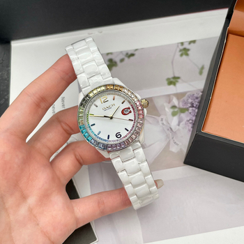 Ceas ceramic pentru femei cu MIYOTA quartz movement, carcasă și curea din ceramică, rezistență la apă 30M, cadran rotund
