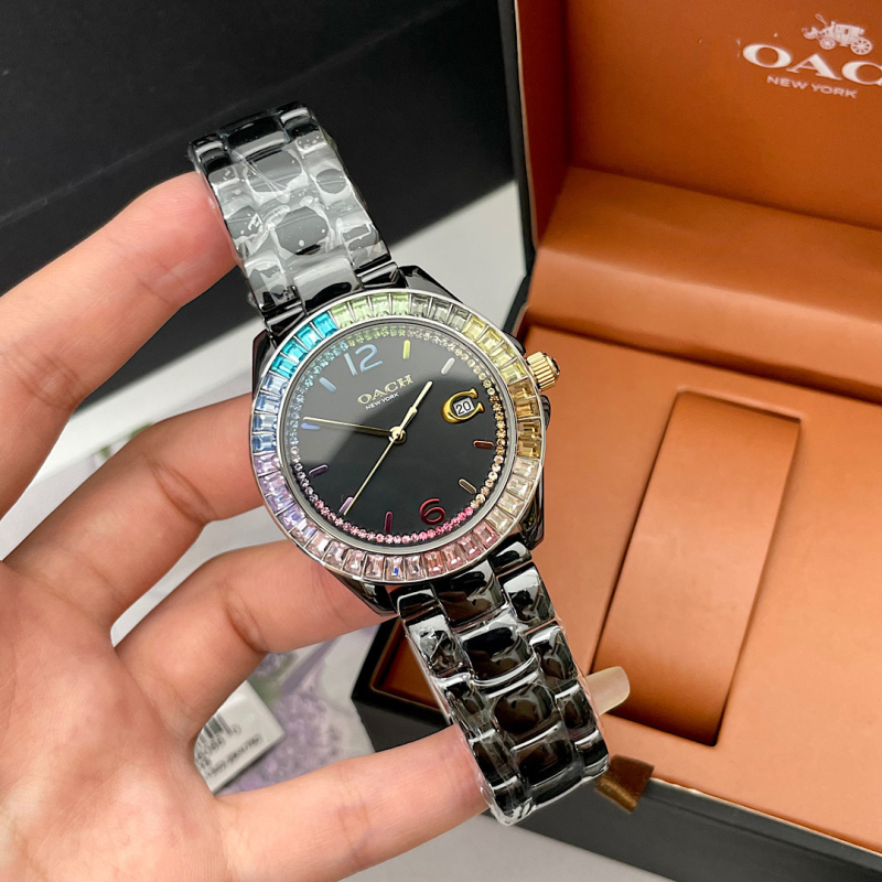 Ceas ceramic pentru femei cu MIYOTA quartz movement, carcasă și curea din ceramică, rezistență la apă 30M, cadran rotund