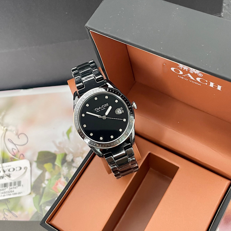 Ceas ceramic pentru femei cu MIYOTA quartz movement, carcasă și curea din ceramică, rezistență la apă 30M, cadran rotund