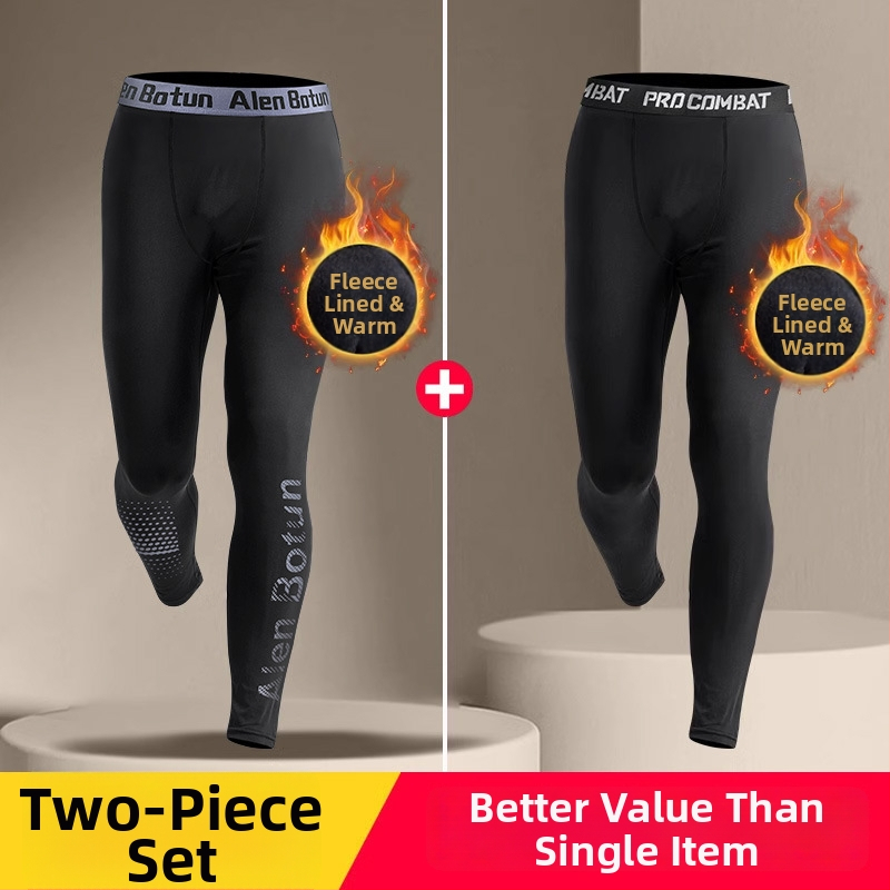 Vyrų terminių pagrindinių kelnių su fliso vidumi, siauras pjūvis, ilgos kelnės, bambukų pluošto ir šilko kokonų mišinys, tinkamos bėgimui ir dviračių sportui, didelis elastingumas