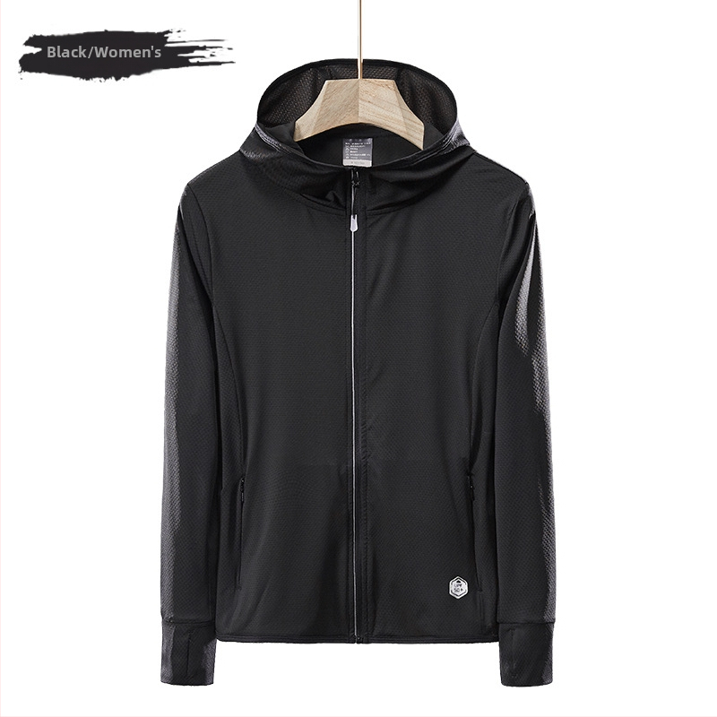 Εξωτερικό αντιανιανικό μπουφάν με κουκούλα, διαπνέσιμος πολυεστέρας, UV προστασία UPF45, μακριά μανίκια