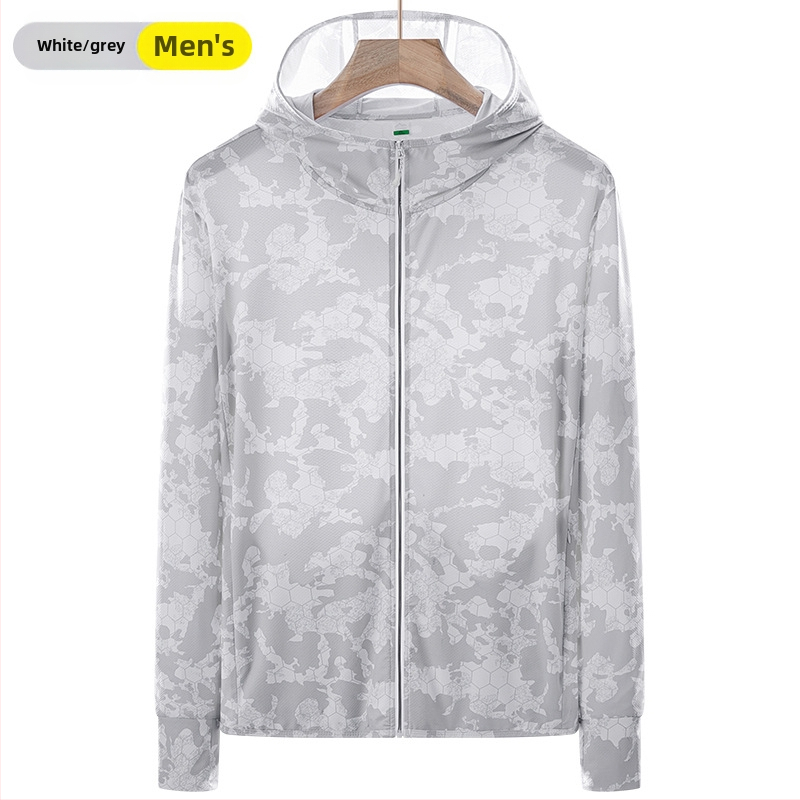 Εξωτερικό αντιανιανικό μπουφάν με κουκούλα, διαπνέσιμος πολυεστέρας, UV προστασία UPF45, μακριά μανίκια