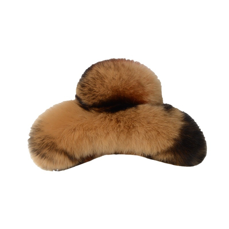 Clamă de păr din blană de iepure Rex, lucrată manual, pentru femei, accesorii din blană