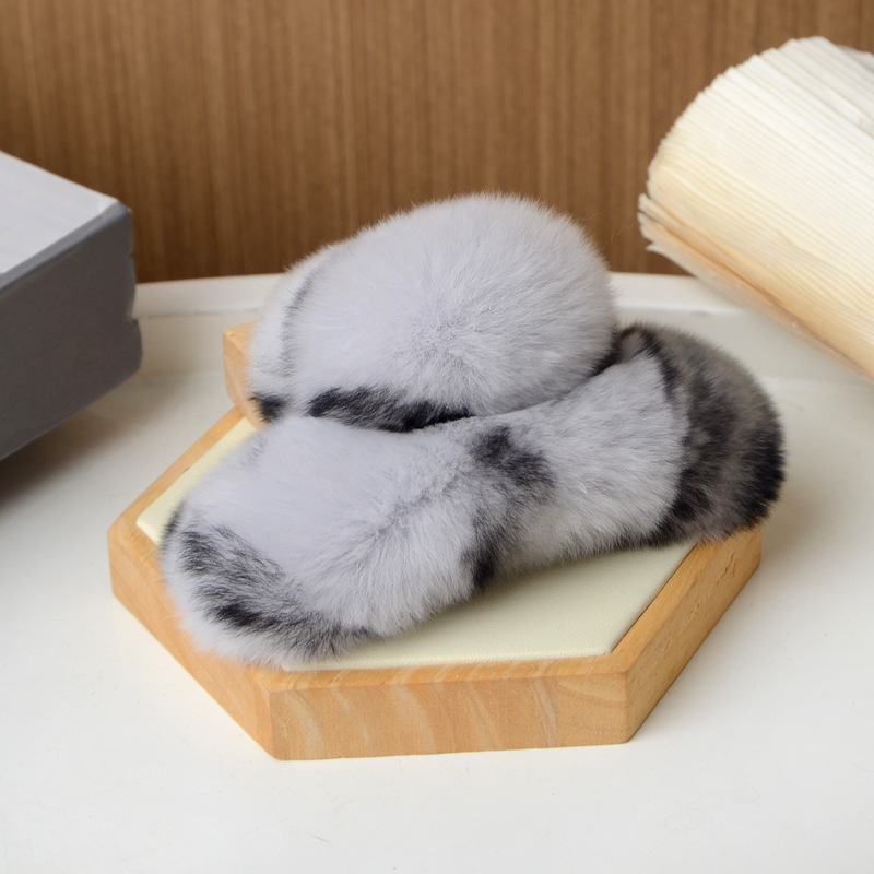 Clamă de păr din blană de iepure Rex, lucrată manual, pentru femei, accesorii din blană