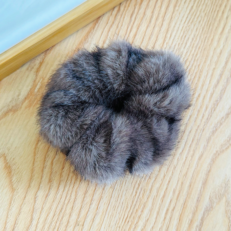 Guma za kosu od pliša s imitacijom minka, korejski stil, visoka elastičnost, ručna izrada, za žene, jesen-zima 2024