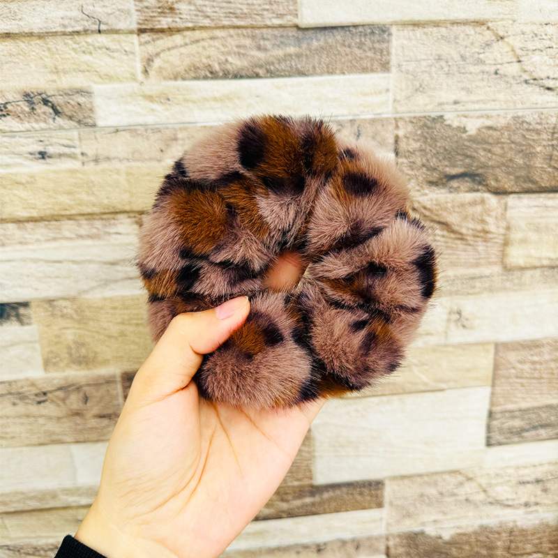 Guma za kosu od pliša s imitacijom minka, korejski stil, visoka elastičnost, ručna izrada, za žene, jesen-zima 2024