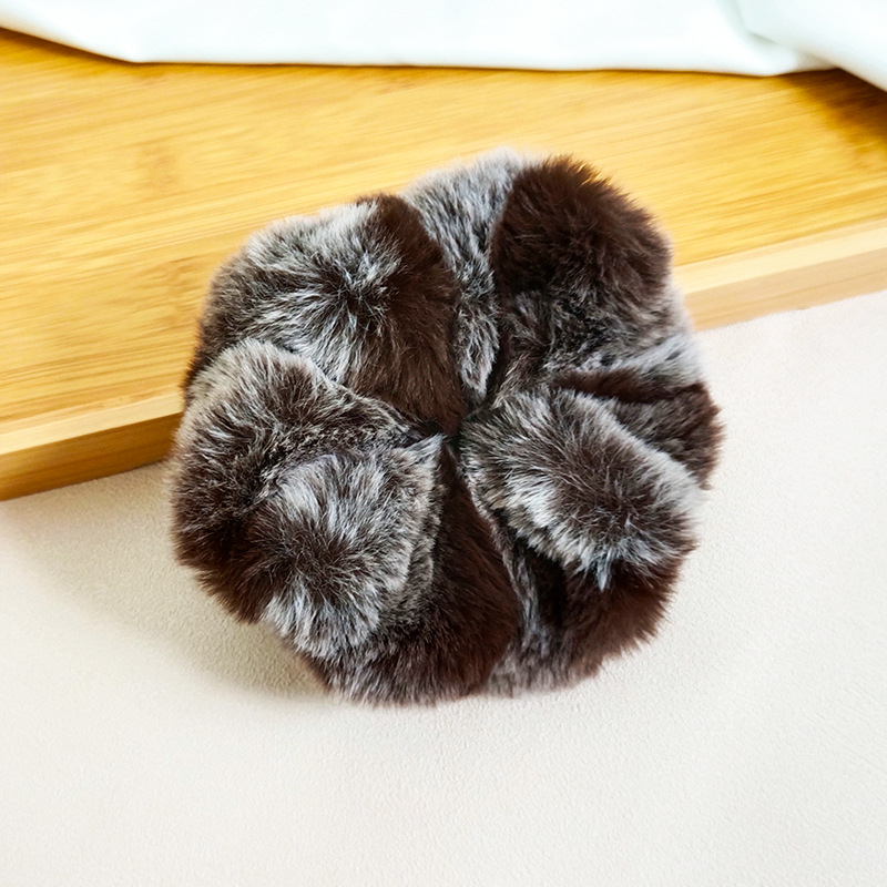 Guma za kosu od pliša s imitacijom minka, korejski stil, visoka elastičnost, ručna izrada, za žene, jesen-zima 2024