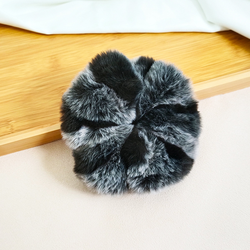 Guma za kosu od pliša s imitacijom minka, korejski stil, visoka elastičnost, ručna izrada, za žene, jesen-zima 2024