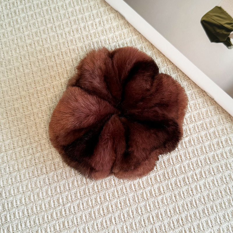 Guma za kosu od pliša s imitacijom minka, korejski stil, visoka elastičnost, ručna izrada, za žene, jesen-zima 2024