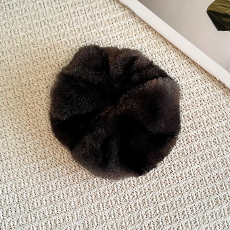 Guma za kosu od pliša s imitacijom minka, korejski stil, visoka elastičnost, ručna izrada, za žene, jesen-zima 2024