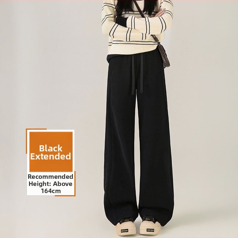 Moteriškos chenille audinio platus kelnės su fleece vidumi, aukštas liemuo, 3/4 ilgis