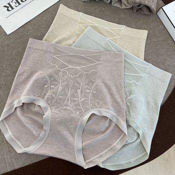 Ženske gaćice visokog pojasa s čipkom, oblikovanje trbuha i podizanje stražnjice, antibakterijske, oblik broskve