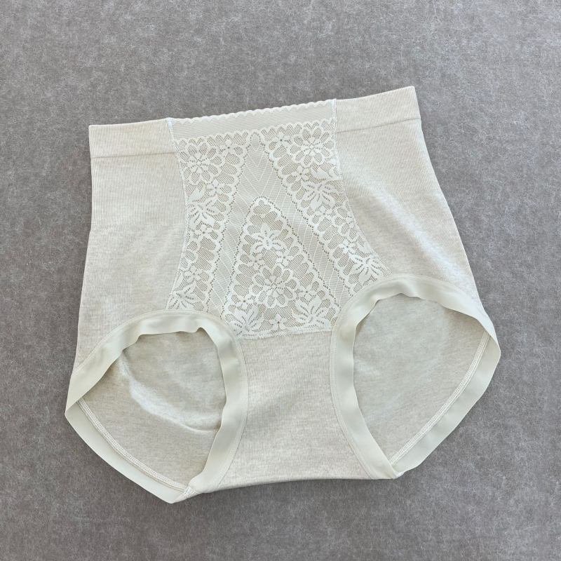 Ženske gaćice visokog pojasa s čipkom, oblikovanje trbuha i podizanje stražnjice, antibakterijske, oblik broskve