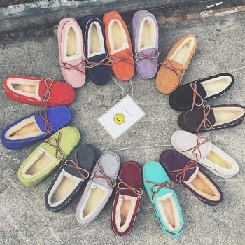 Női bőr loaferek gyapjú béléssel, slip-on, csíkos mintázat, TPU talp, 6–8 cm vastag sarok