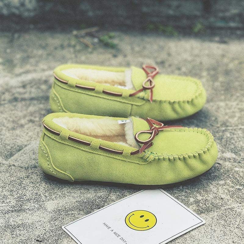 Női bőr loaferek gyapjú béléssel, slip-on, csíkos mintázat, TPU talp, 6–8 cm vastag sarok