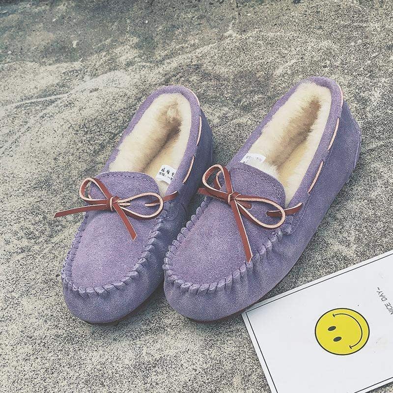 Női bőr loaferek gyapjú béléssel, slip-on, csíkos mintázat, TPU talp, 6–8 cm vastag sarok